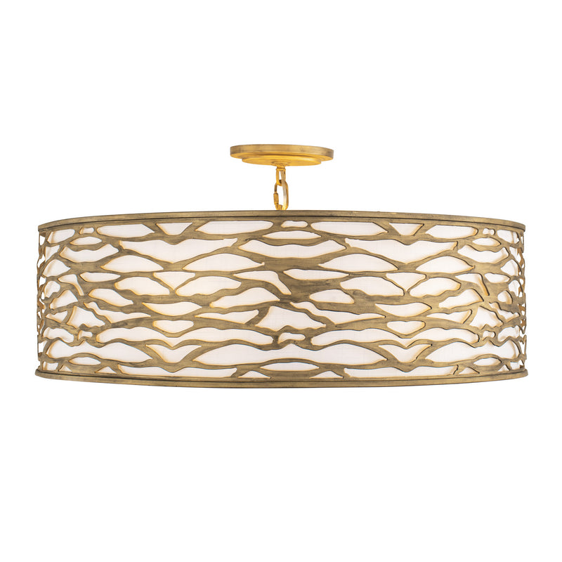 Varaluz 348S06HG Six Light Convertible Semi-Flush/Pendant, Havana Gold