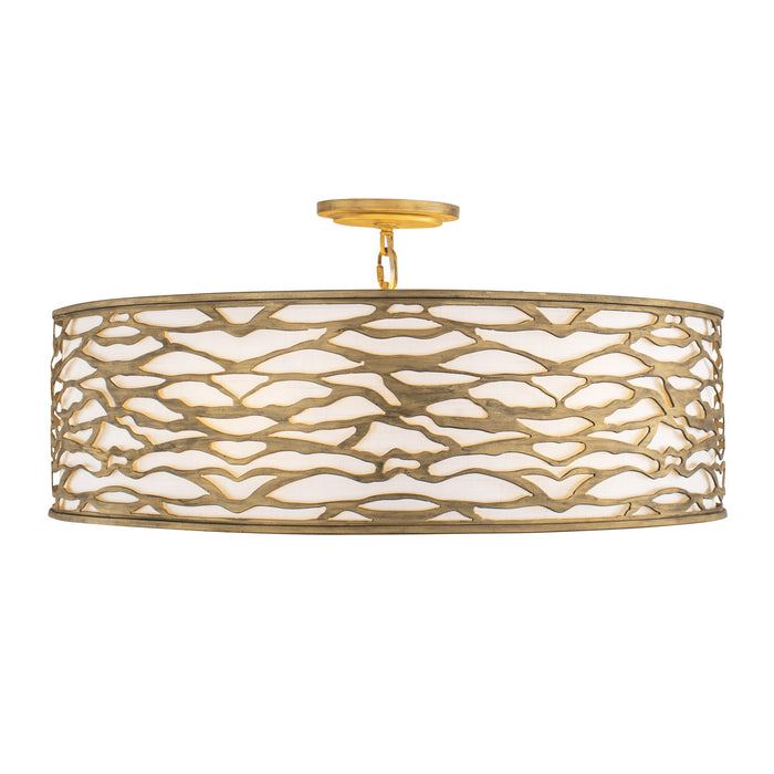 Varaluz 348S06HG Six Light Convertible Semi-Flush/Pendant, Havana Gold