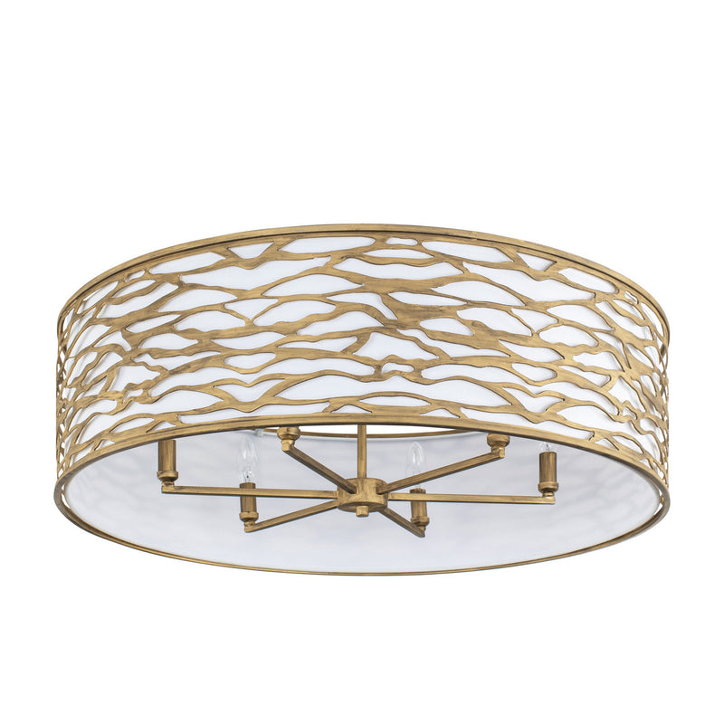 Varaluz 348S06HG Six Light Convertible Semi-Flush/Pendant, Havana Gold