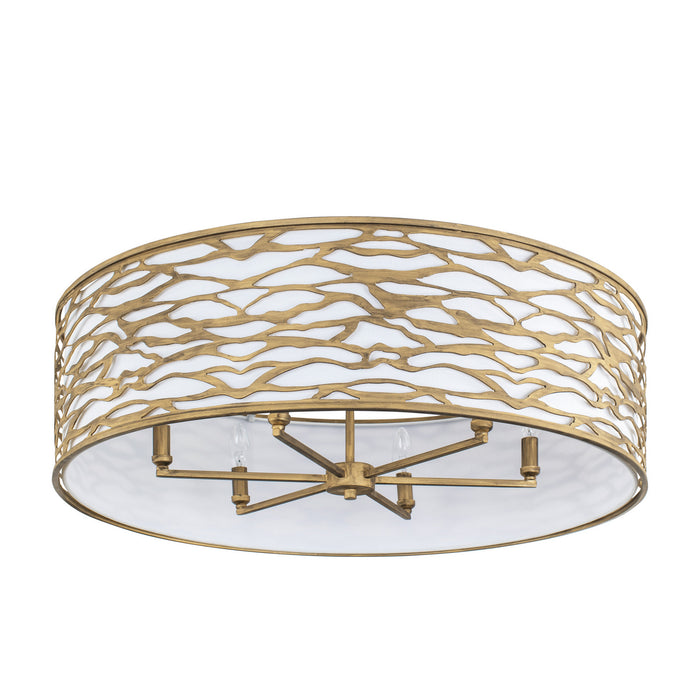 Varaluz 348S06HG Six Light Convertible Semi-Flush/Pendant, Havana Gold