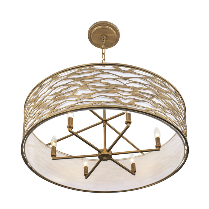 Varaluz 348S06HG Six Light Convertible Semi-Flush/Pendant, Havana Gold