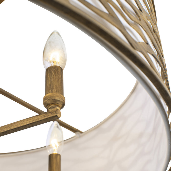 Varaluz 348S06HG Six Light Convertible Semi-Flush/Pendant, Havana Gold