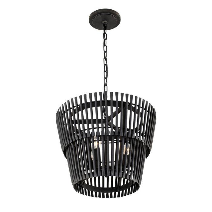 Varaluz 355P03CB Three Light Pendant, Carbon