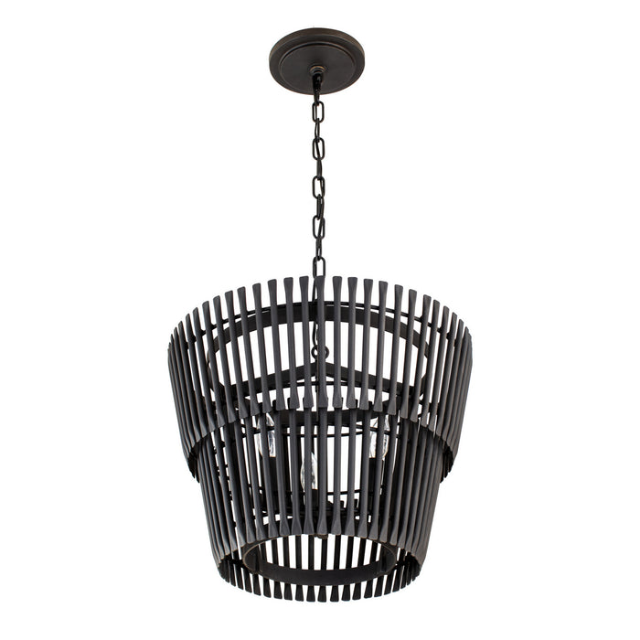 Varaluz 355P03CB Three Light Pendant, Carbon