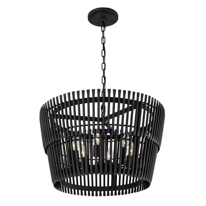 Varaluz 355P06SCB Six Light Pendant, Carbon