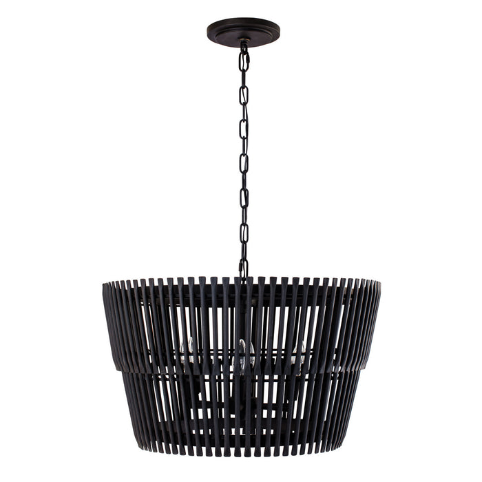 Varaluz 355P06SCB Six Light Pendant, Carbon