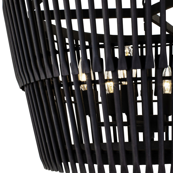 Varaluz 355P06SCB Six Light Pendant, Carbon
