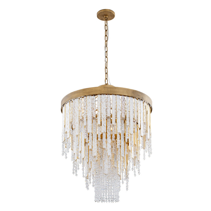 Varaluz 359C07HG Seven Light Chandelier, Havana Gold
