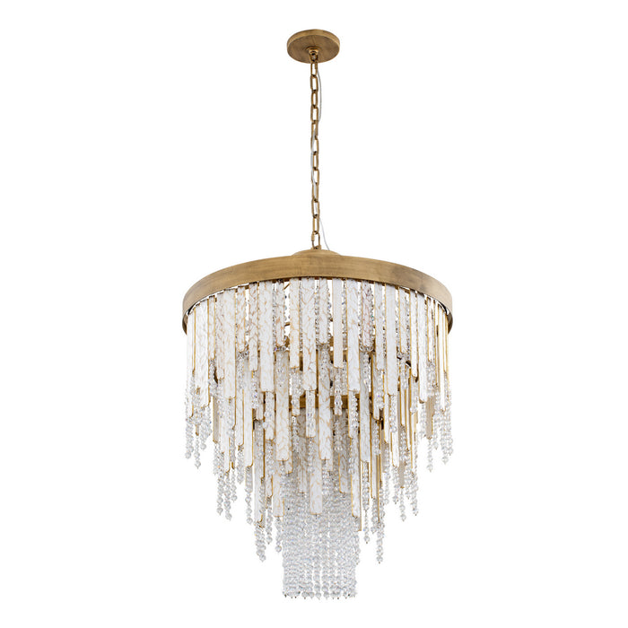 Varaluz 359C07HG Seven Light Chandelier, Havana Gold