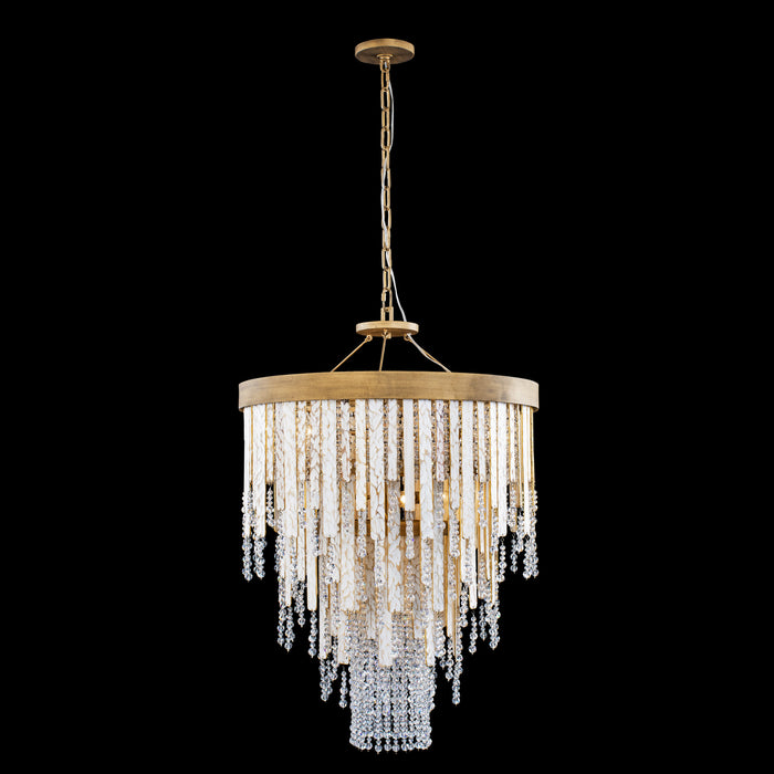 Varaluz 359C07HG Seven Light Chandelier, Havana Gold