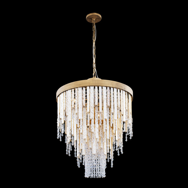 Varaluz 359C07HG Seven Light Chandelier, Havana Gold