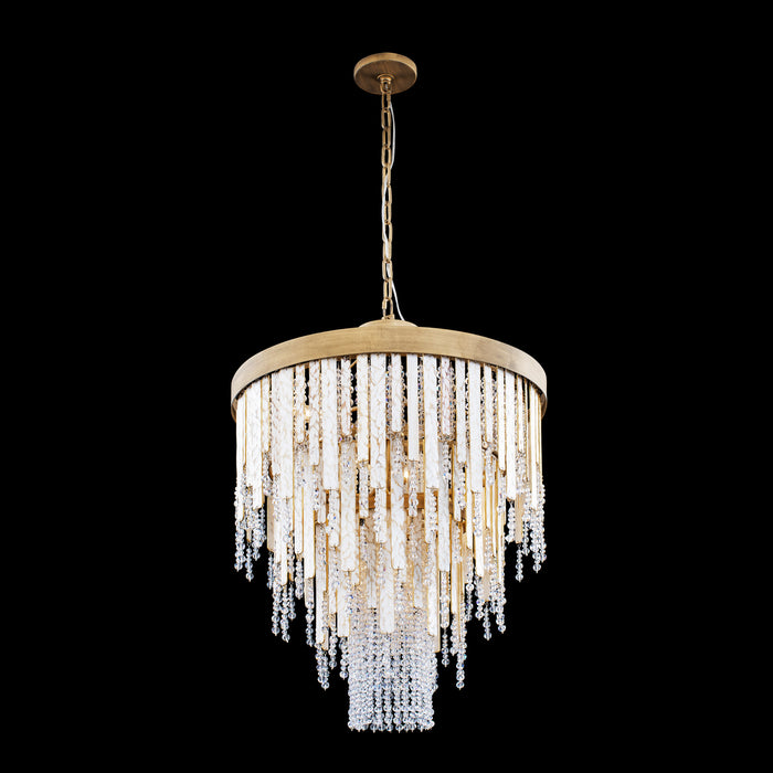Varaluz 359C07HG Seven Light Chandelier, Havana Gold