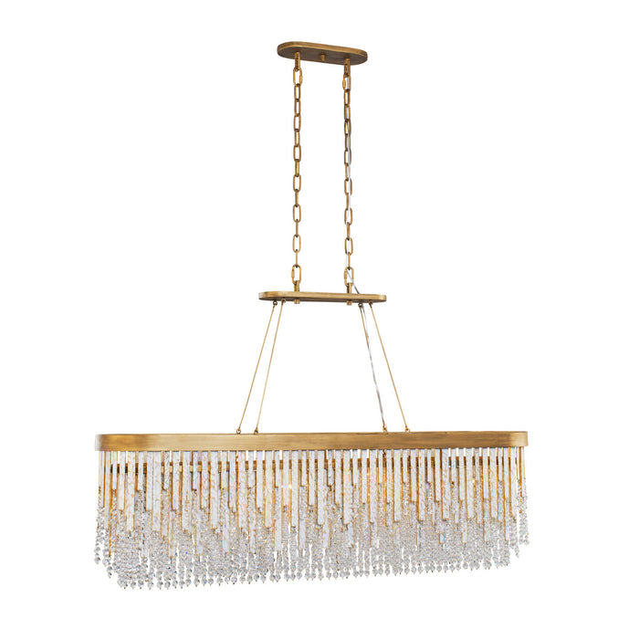 Varaluz 359N06HG Six Light Linear Pendant, Havana Gold