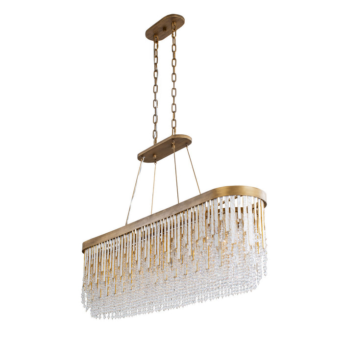 Varaluz 359N06HG Six Light Linear Pendant, Havana Gold