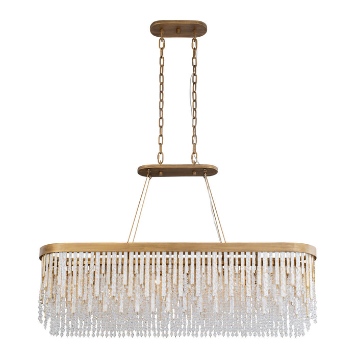 Varaluz 359N06HG Six Light Linear Pendant, Havana Gold