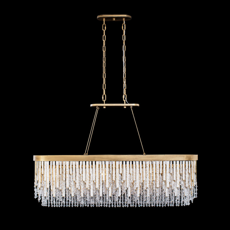 Varaluz 359N06HG Six Light Linear Pendant, Havana Gold