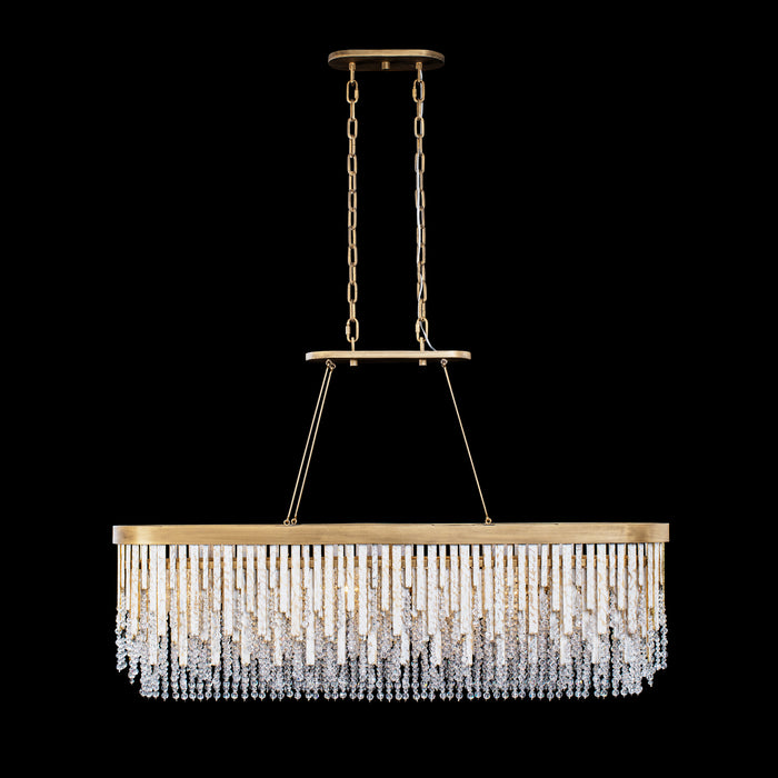 Varaluz 359N06HG Six Light Linear Pendant, Havana Gold