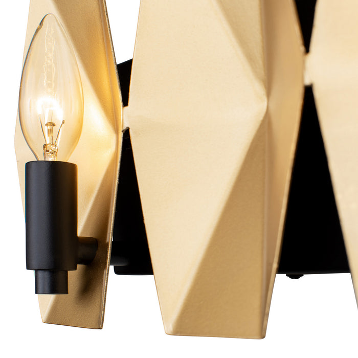 Varaluz 361B02MBFG Two Light Bath, Matte Black/French Gold