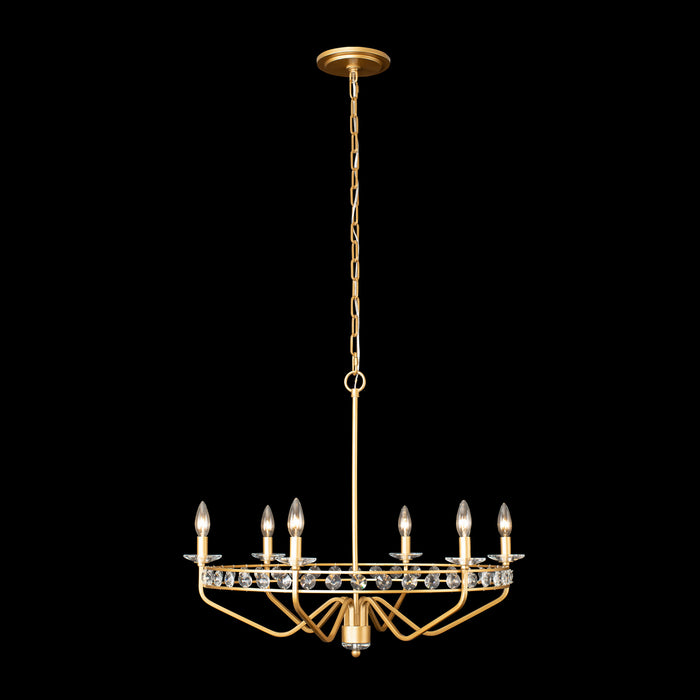 Varaluz 363C06AG Six Light Chandelier, Antique Gold