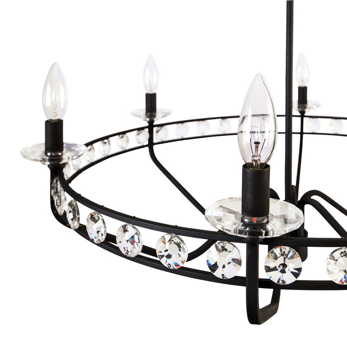Varaluz 363C06CB Six Light Chandelier, Carbon