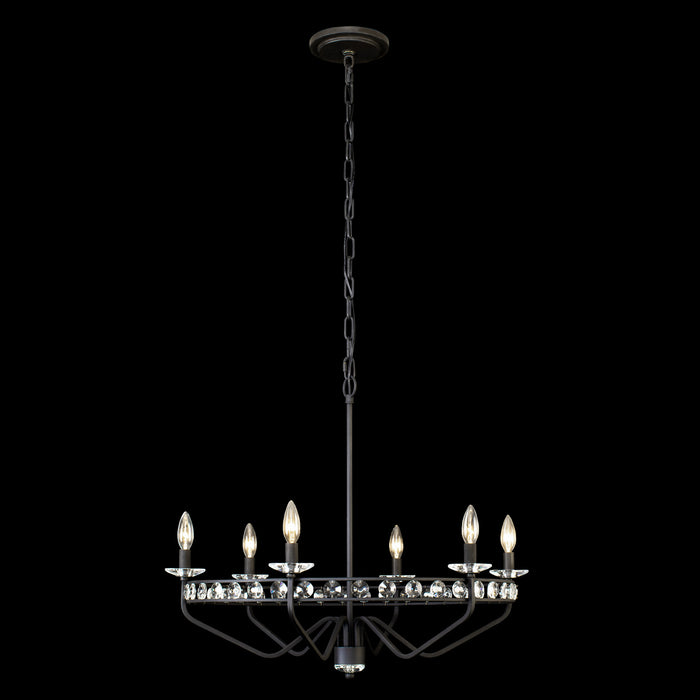 Varaluz 363C06CB Six Light Chandelier, Carbon