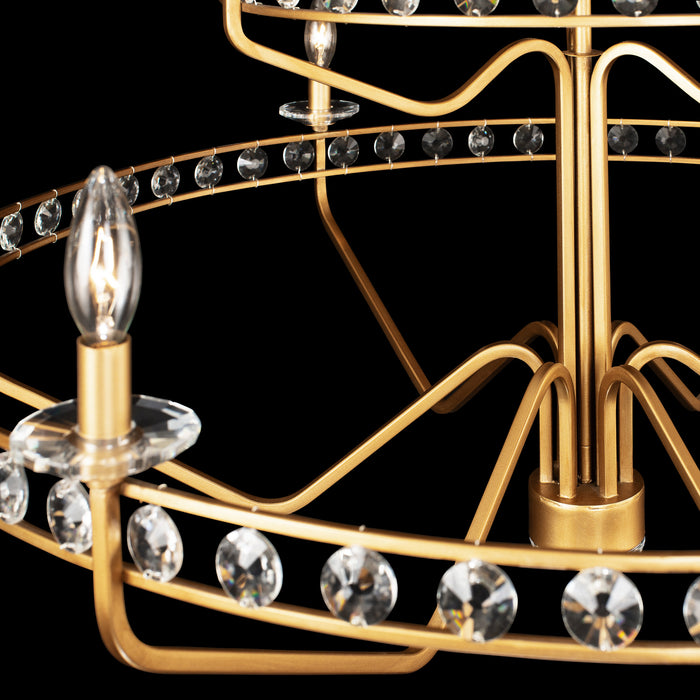 Varaluz 363C09AG Nine Light Chandelier, Antique Gold
