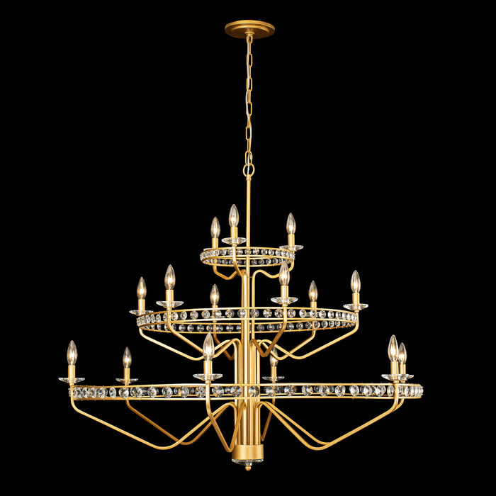 Varaluz 363C15AG 15 Light Chandelier, Antique Gold