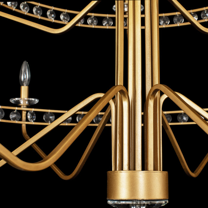 Varaluz 363C15AG 15 Light Chandelier, Antique Gold
