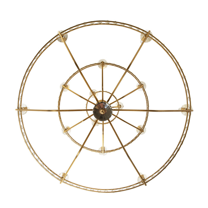 Varaluz 363C15AG 15 Light Chandelier, Antique Gold