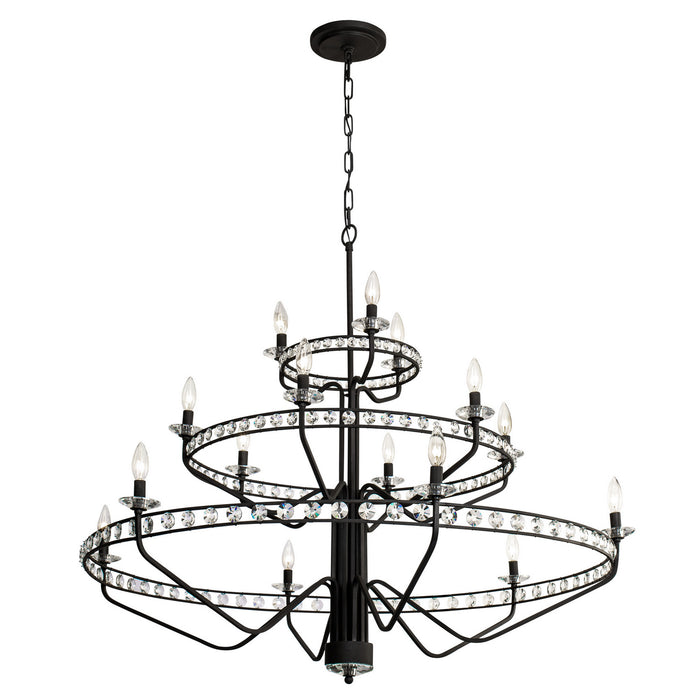 Varaluz 363C15CB 15 Light Chandelier, Carbon