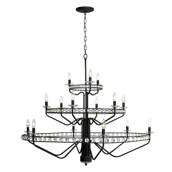 Varaluz 363C15CB 15 Light Chandelier, Carbon
