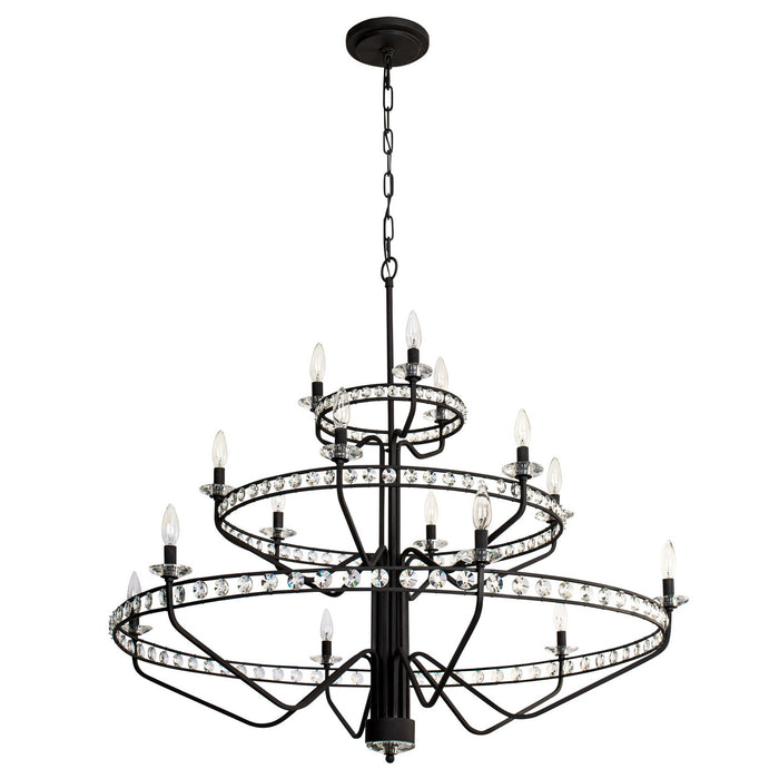 Varaluz 363C15CB 15 Light Chandelier, Carbon