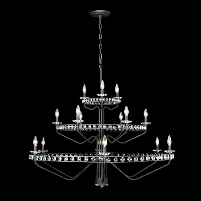 Varaluz 363C15CB 15 Light Chandelier, Carbon