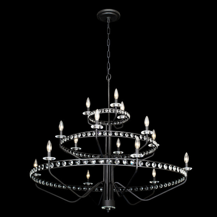 Varaluz 363C15CB 15 Light Chandelier, Carbon