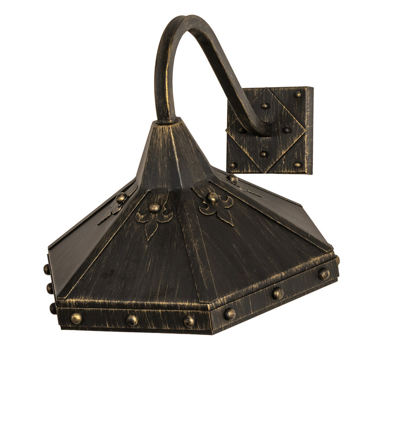 Meyda Tiffany 245752 One Light Wall Sconce, Gold Flemish