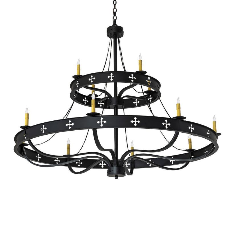 Meyda Tiffany 247188 12 Light Chandelier, Solar Black