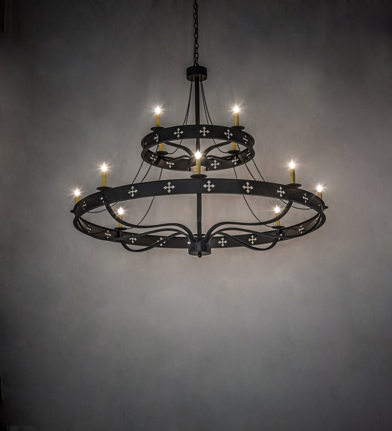 Meyda Tiffany 247188 12 Light Chandelier, Solar Black