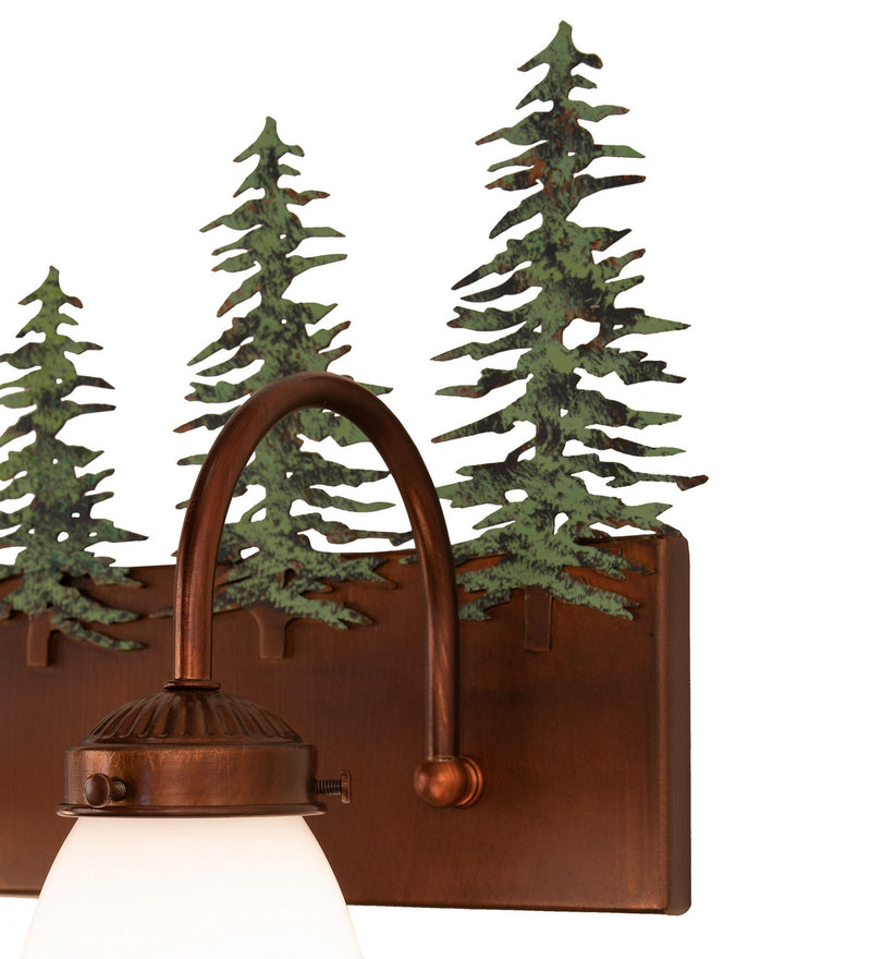 Meyda Tiffany 247392 Three Light Vanity, Vintage Copper/Green Trees