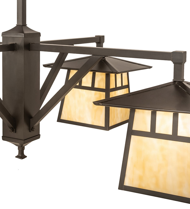 Meyda Tiffany 250681 Four Light Chandelier, Craftsman Brown