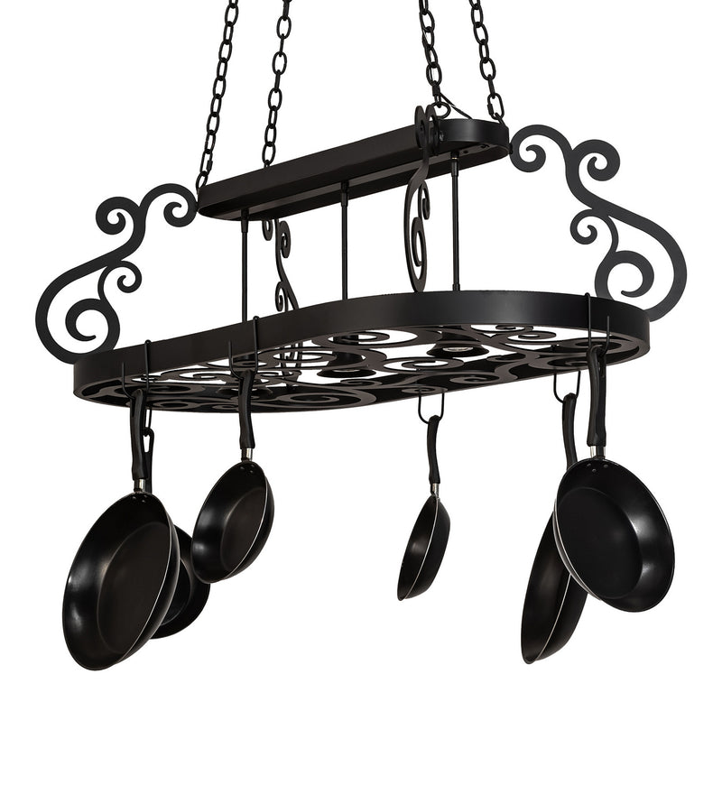 Meyda Tiffany 250739 LED Pot Rack, Blackwash