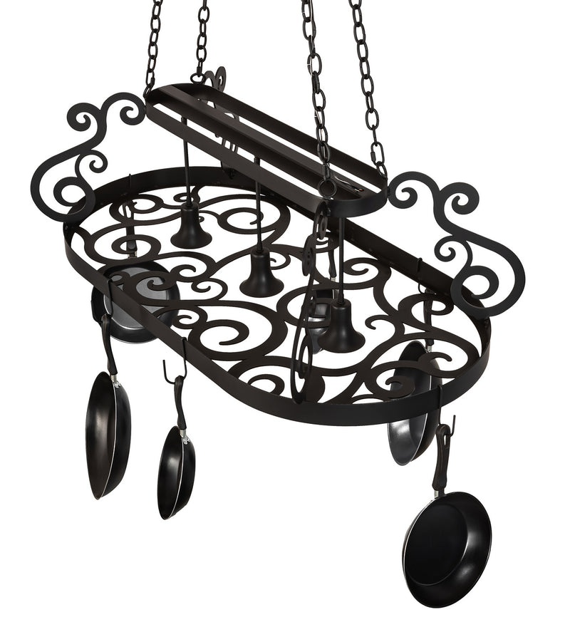 Meyda Tiffany 250739 LED Pot Rack, Blackwash