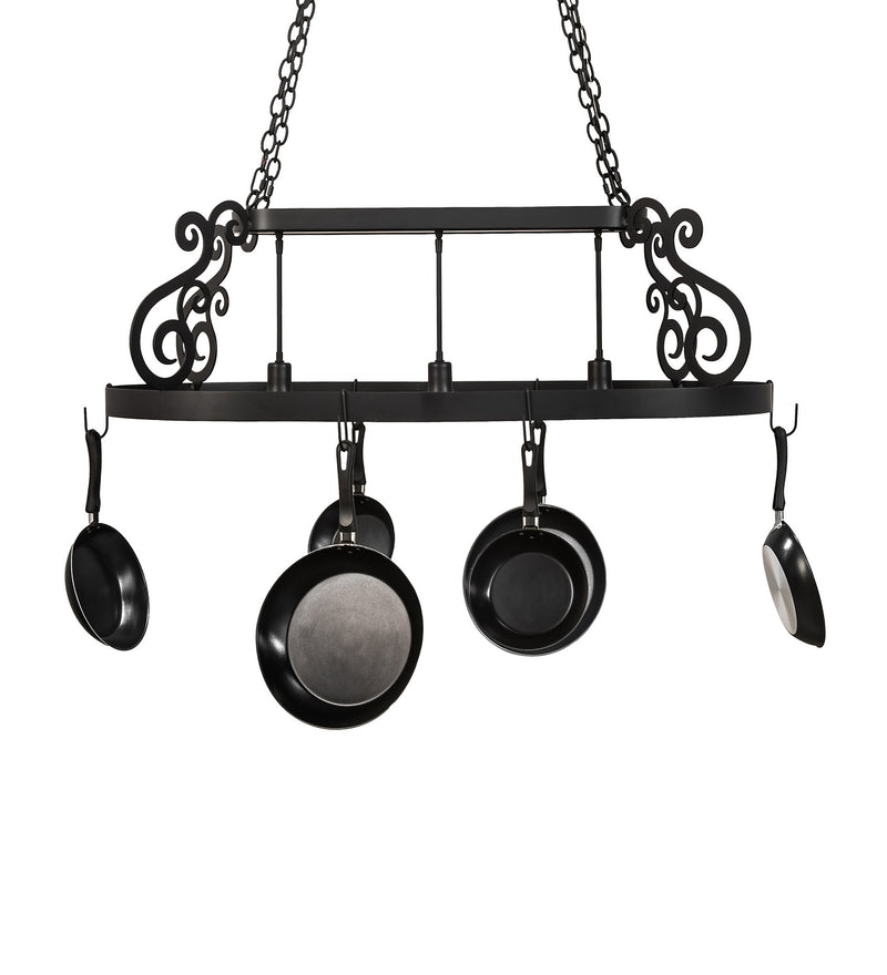 Meyda Tiffany 250739 LED Pot Rack, Blackwash