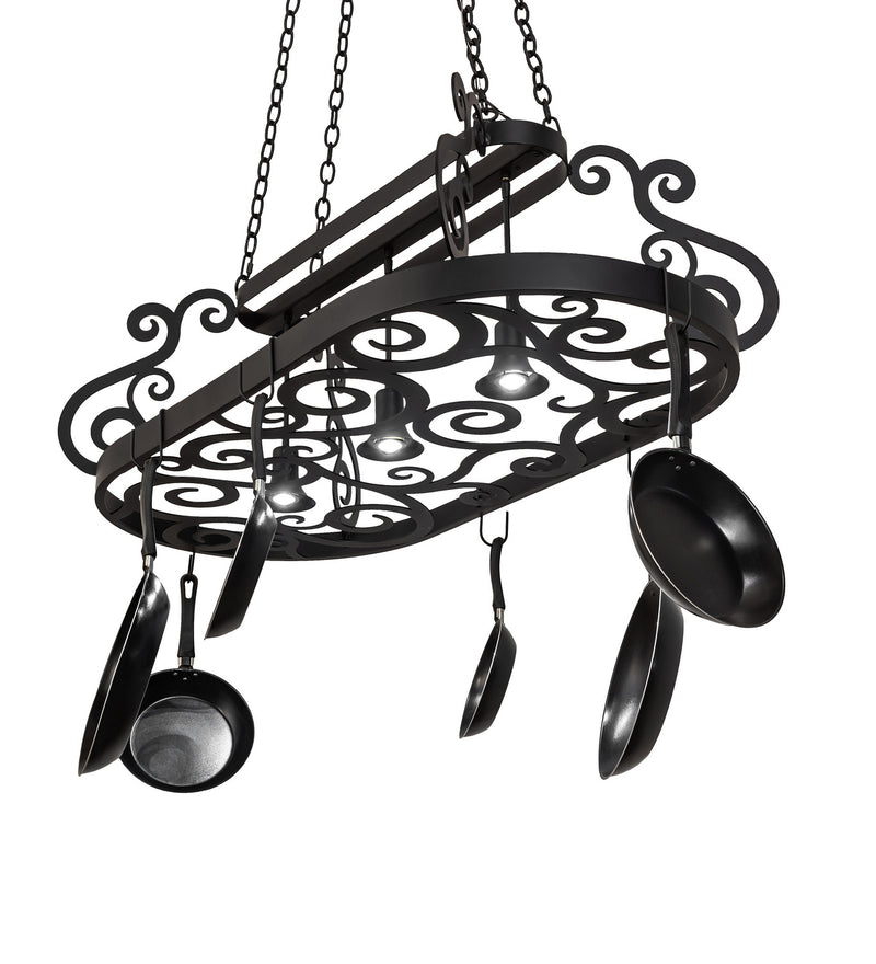 Meyda Tiffany 250739 LED Pot Rack, Blackwash