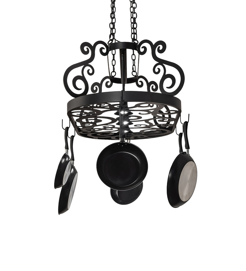 Meyda Tiffany 250739 LED Pot Rack, Blackwash