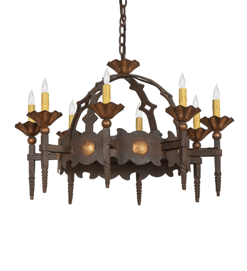 Meyda Tiffany 250741 Eight Light Chandelier, Gilded Tobacco