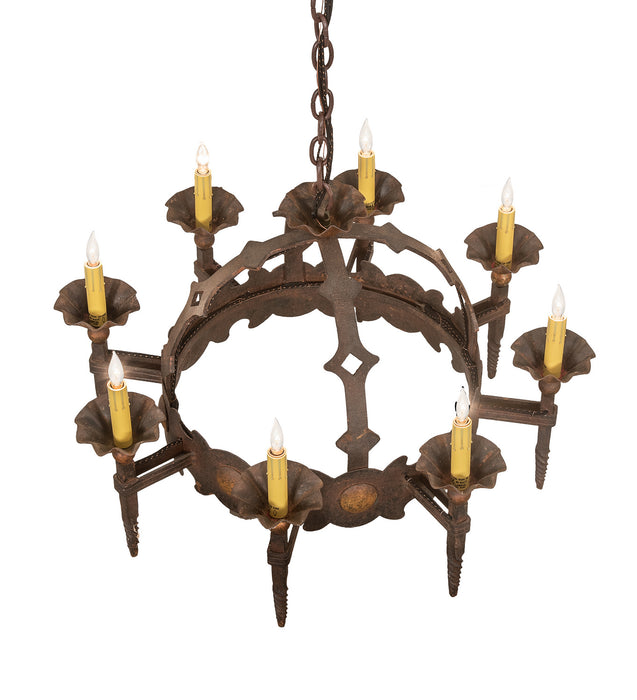 Meyda Tiffany 250741 Eight Light Chandelier, Gilded Tobacco