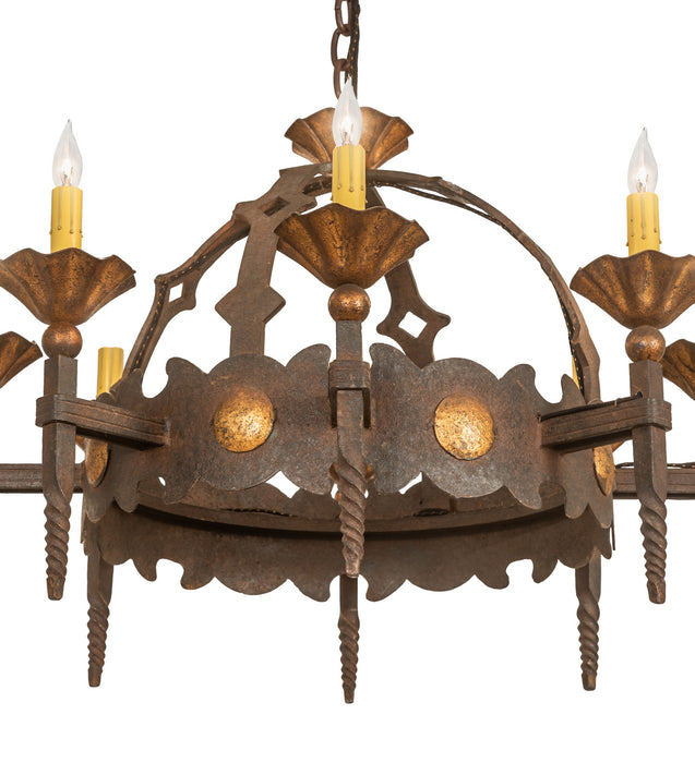 Meyda Tiffany 250741 Eight Light Chandelier, Gilded Tobacco