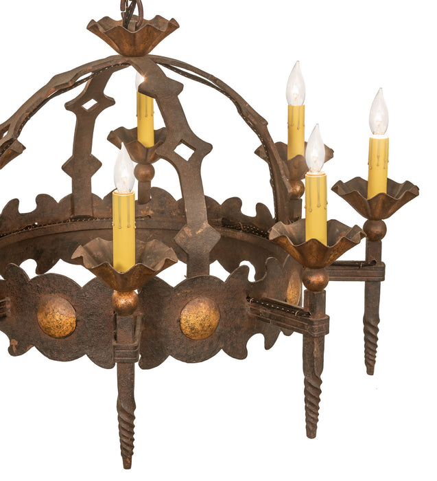 Meyda Tiffany 250741 Eight Light Chandelier, Gilded Tobacco