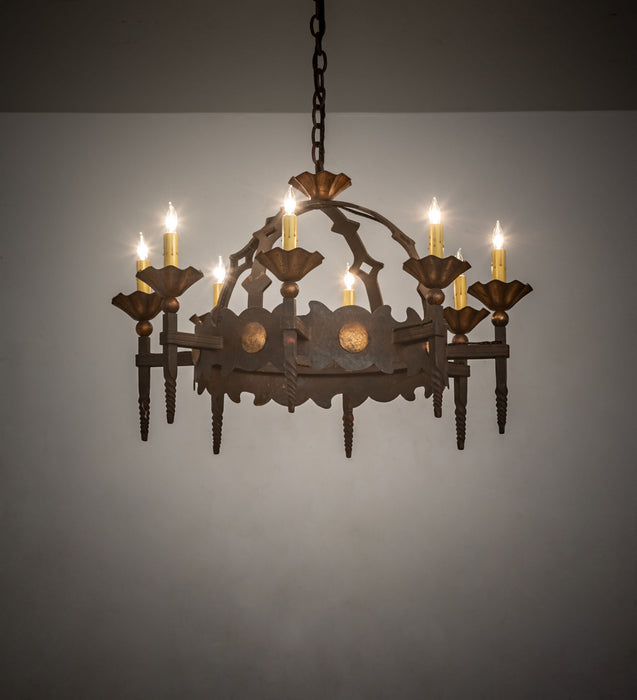 Meyda Tiffany 250741 Eight Light Chandelier, Gilded Tobacco