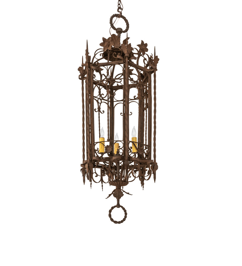 Meyda Tiffany 250746 Three Light Chandelier, Gilded Tobacco